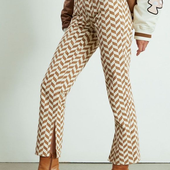 PACSUN brown chevron low rise straight leg jeans Sz 25 NEW - Picture 2 of 13
